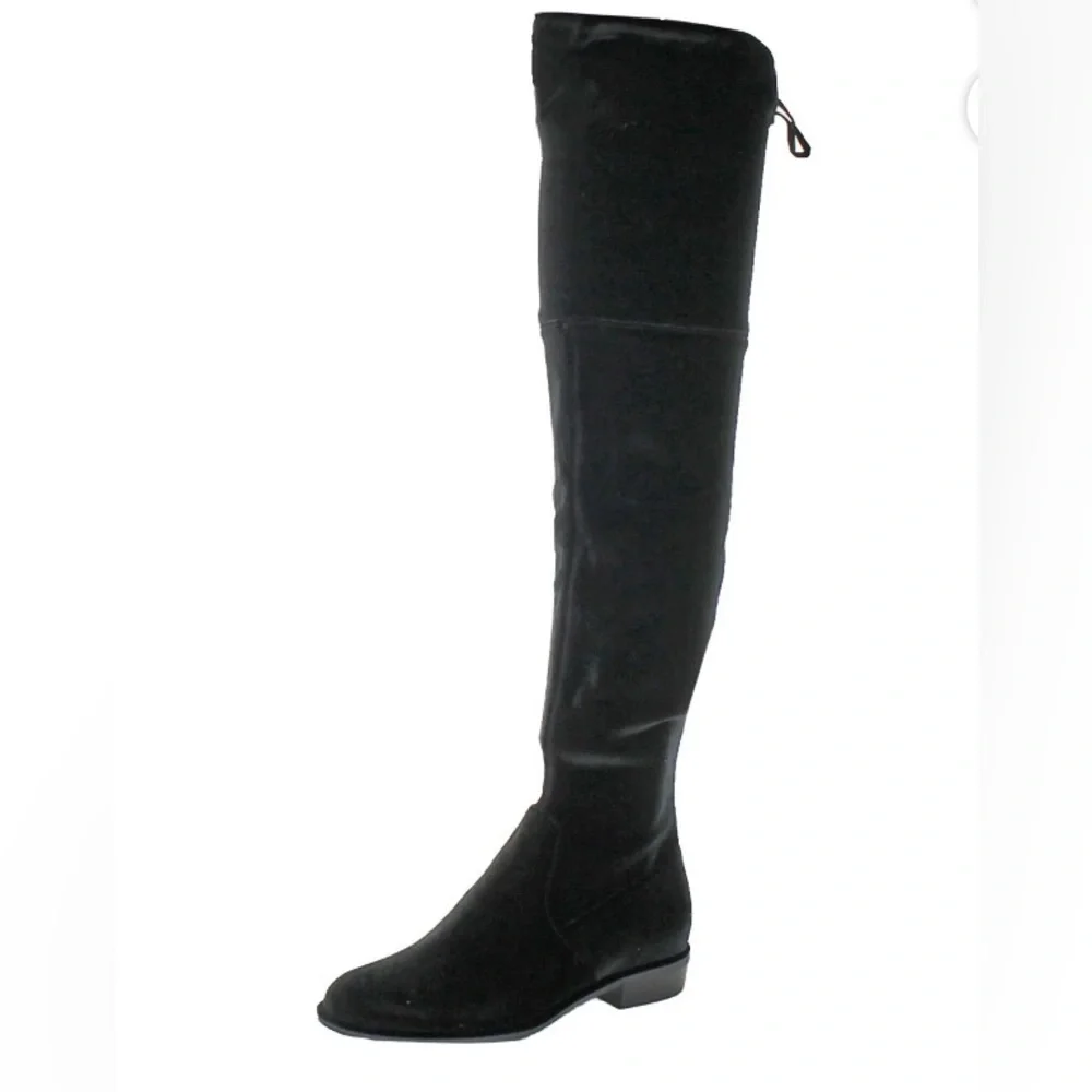 Marc Fisher Women’s Black Velvet Over The Knee Drawstring  Goth Emo Fall Boots